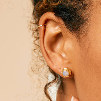 Maya Lapis Lazuli Stud Earrings Sterling Silver Or Gold Plated, 5 of 12