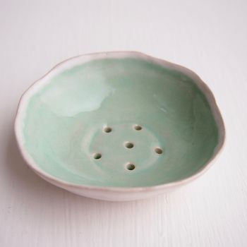 Handmade Turquoise Ceramic Soap Dish, 5 of 9