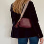 Plum Leather Crossbody Bag And Aztec Strap, thumbnail 7 of 10