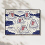 Snow Monkey Wall Art | Japanese Zen Bathroom Print, thumbnail 1 of 9
