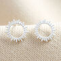 Sterling Silver Dotted Sun Stud Earrings, thumbnail 4 of 5