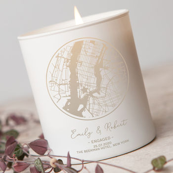 Wedding Or Engagement Personalised Map Candle Gift, 2 of 5