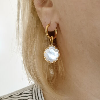 Freshwater Coin Pearl Hoops, 2 of 3