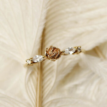 Rose And Diamonds Ring Gold/Rose Gold/White Gold, 8 of 11