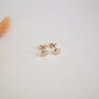 Recycled Gold Nugget Studs Featuring Tiny Hearts, thumbnail 1 of 4