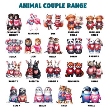 Personalised Valentine Animal Couple Love Heart Cupid Sack, 2 of 12