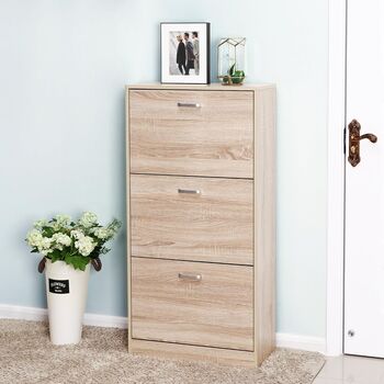 Shoe Cabinet Three Tier Flip Door Storage, 4 of 9