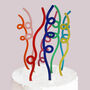Colourful Acrylic Streamer Birthday Cake Topper, thumbnail 3 of 5