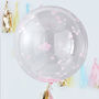 Large Pink Confetti Clear Orb Balloons Three Pack, thumbnail 1 of 3