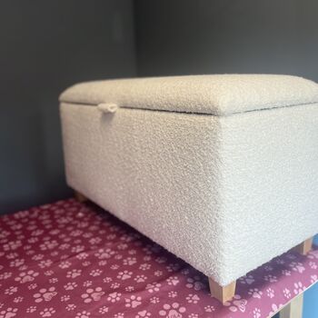 Tall Storage Ottoman In Soft Bouclé Fabric, 3 of 6