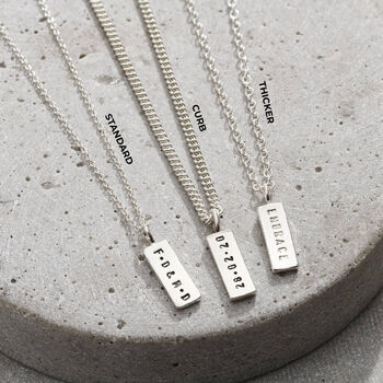 Personalised Men’s Silver Tag Necklace With Photocard, 5 of 7