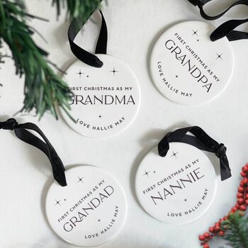 Personalised 'First Christmas As My' Grandparent Bauble, 9 of 9