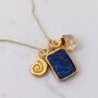 'The Trio' Lapis Lazuli Gold Plated Necklace, thumbnail 2 of 11
