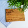 Birds On A Branch Personalised Oak Chopping Board, thumbnail 2 of 4