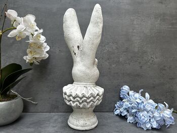 37cm Off White Stone Effect Rabbit Bust Statue Ornament, 5 of 12
