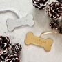 Gold Pet Dog Bone Personalised Christmas Decoration, thumbnail 2 of 6