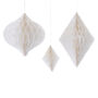 White Honeycomb Paper Hanging Decorations, thumbnail 4 of 4