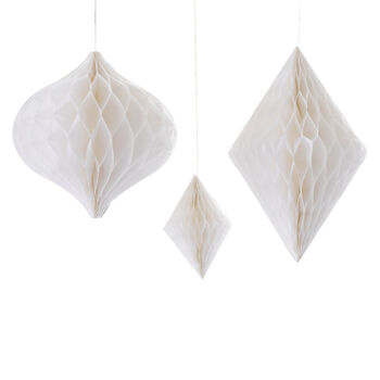 White Honeycomb Paper Hanging Decorations, 4 of 4