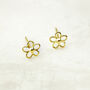 Gold Plated Flower Stud Earrings, thumbnail 2 of 4