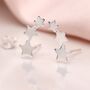 Sterling Silver Star Trio Climber Stud Earrings, thumbnail 2 of 6