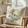 Personalised Birth Month Flower Cushion, thumbnail 1 of 9