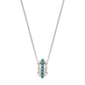 Parvati Turquoise Sterling Silver Spinning Necklace, 2 of 11