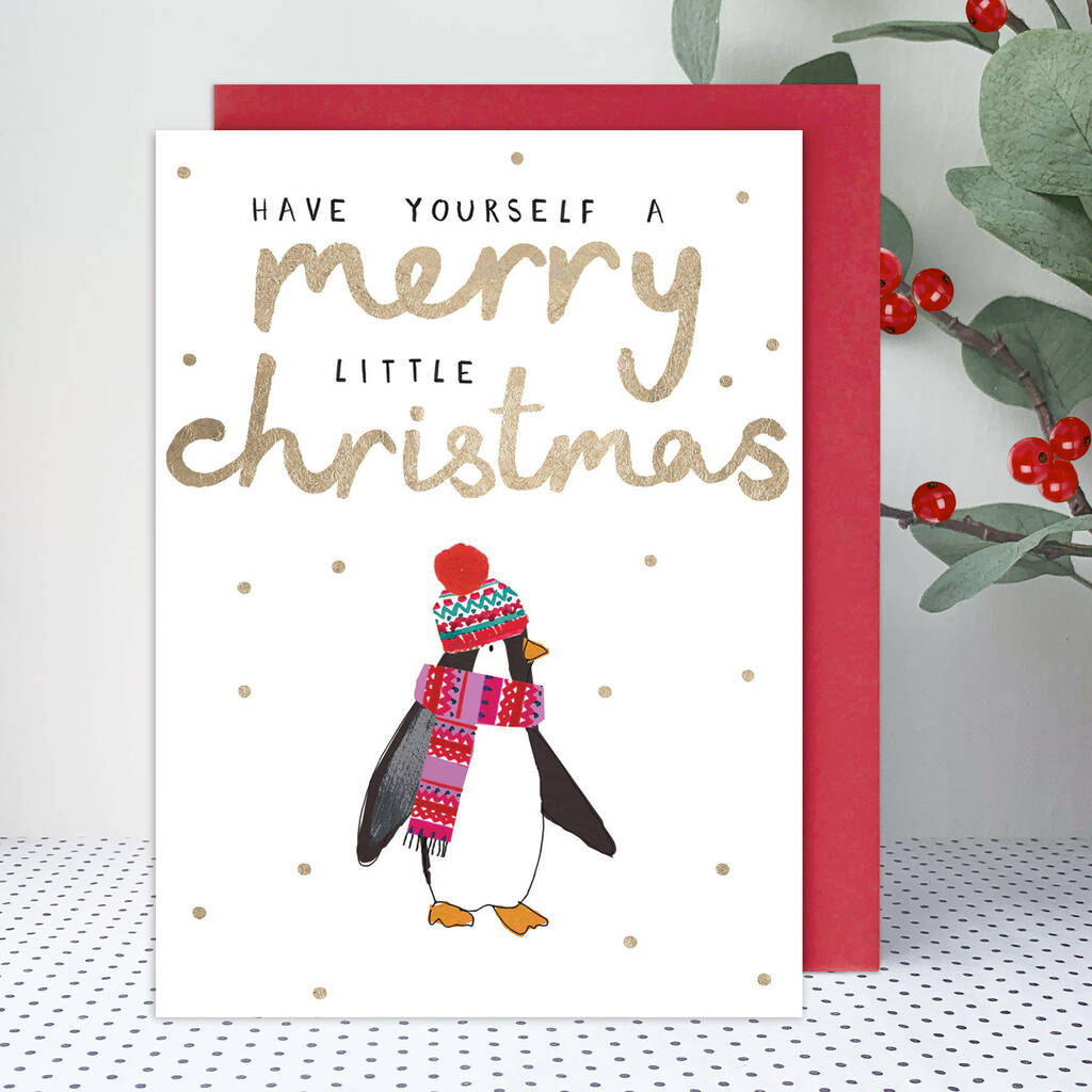 Merry Little Christmas Penguin Eight Pack By Stop The Clock Design