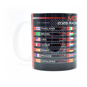 Moto 2026 Gp Season Racing Calendar Mug Red Edition, 6 of 6