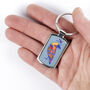 Colorful Lovebird Millefiori Handprinted Keyring, thumbnail 3 of 7