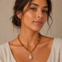 Semi Precious Gemstone Necklace With Baroque Pearl Drop, thumbnail 2 of 9