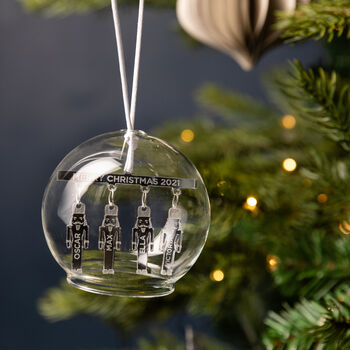 Personalised Nutcracker Family Glass Dome Bauble, 3 of 4