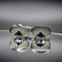 Silver Half Stone Cufflinks Vintage Crystal, thumbnail 1 of 4