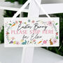 Personalised Spring Easter Bunny Wooden Sign, thumbnail 1 of 5