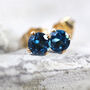London Blue Topaz Stud Earrings, thumbnail 4 of 6