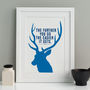 Stag Head Personalised Quote Print, thumbnail 3 of 8