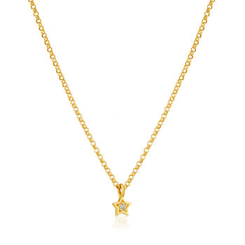 Fine Solid Gold Sapphire Star Necklace, 7 of 9