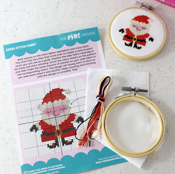 'Cute Santa' Mini Cross Stitch Kit, 3 of 3