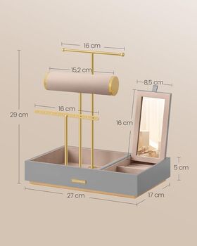 Jewellery Display Stand With Mirror Panel, 2 of 7
