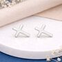 Sterling Silver Cross Stud Earrings – 9mm X 7mm, thumbnail 1 of 5