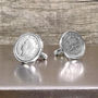 Hallmarked Sterling Silver Lucky Sixpence Cufflinks, thumbnail 6 of 7