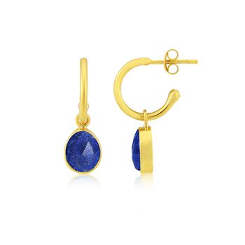 Manhattan Gold Plated And Gemstone Hoop Earrings, 11 of 12