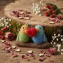 Handmade Felt Lovebirds Hanging Budgie Decoration, thumbnail 1 of 3