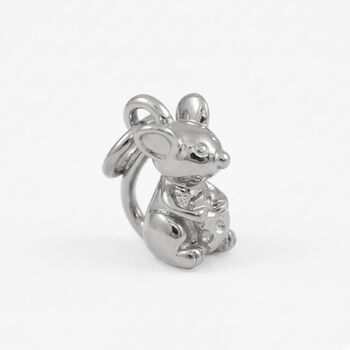 Mouse Solid Sterling Silver Charm, 10 of 10