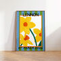 Personalised Striped Birth Flower New Baby Art Prints, thumbnail 4 of 12