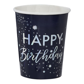 Iridescent Foiled Happy Birthday Paper Cups, 2 of 3