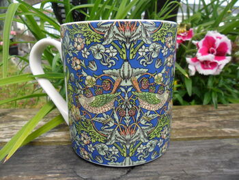 Jumbo Mug In William Morris Blue Strawberry Thief Design, 7 of 8