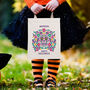 Personalised Halloween Trick Or Treat Tote Bag With Sugar Skull, thumbnail 2 of 4