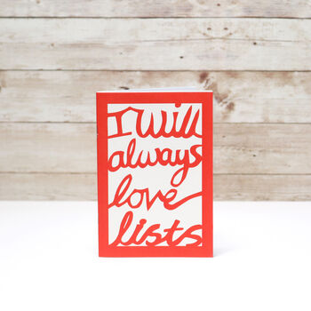 'I Will Always Love Lists' Notebook, 5 of 5