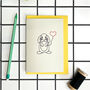 'Lop Rabbit And Heart' Hand Embroidered Card, thumbnail 2 of 5