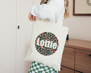 Personalised Leopard Print Tote Bag, 3 of 4
